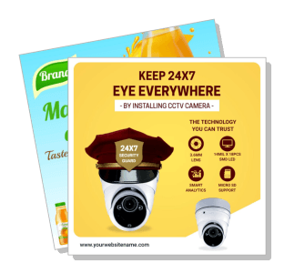 24x7 cctv camera advertisement smart analytics technology trustworthy surveillance template