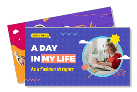 a day in my life fashion designer youtube thumbnail template