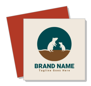 abstract animal themed logo design with placeholder brand name template