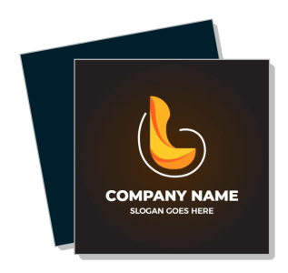 abstract orange logo placeholder with company name and slogan template