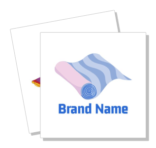 abstract wave pattern yoga mat brand logo design template