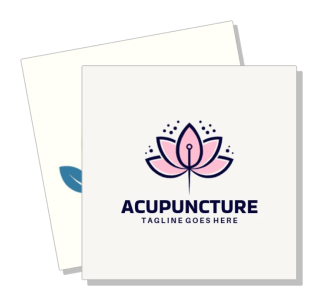 acupuncture logo lotus flower design template