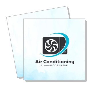 air conditioning logo design template with placeholder slogan