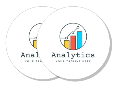 analytics logo with bar graph and trend line template