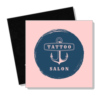 anchor tattoo salon logo pink background design template