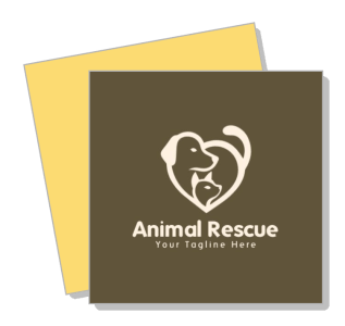 animal rescue logo design with dog and cat symbol template