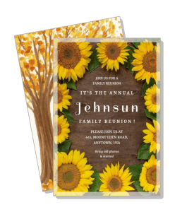 annual family reunion invitation with sunflower design template