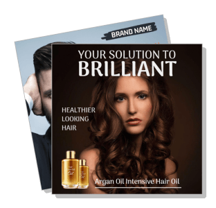 argan oil intensive hair oil advertisement healthy hair solution template