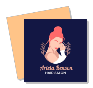 arieta benson hair salon logo design with illustration template