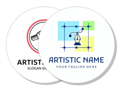 artistic logo designs with slogan and tagline creative branding identity template
