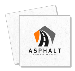 asphalt logo design with road symbol and tagline placeholder template