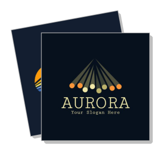 aurora logo design with slogan and abstract elements template