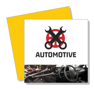 automotive tools logo and car interior collage template