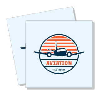 aviation logo with airplane and fly high text design template