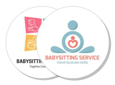 babysitting service logos design options with taglines template