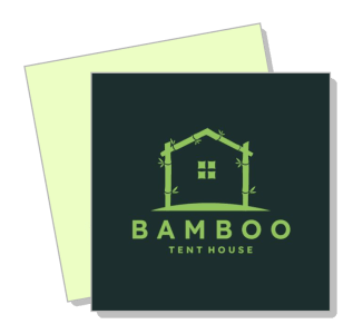 bamboo tent house logo design green bamboo house icon template