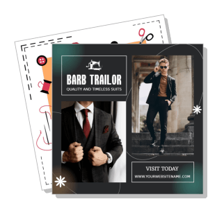 barb trailor quality timeless suits advertisement template