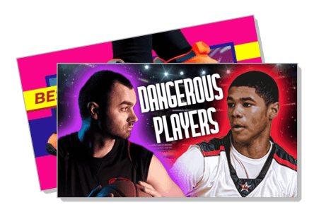 basketball dangerous players sports poster design template