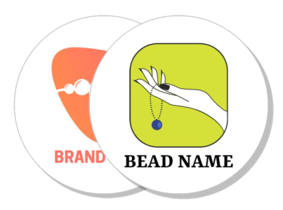bead brand name round logo design necklace jewelry icon template