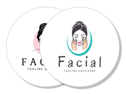 beauty facial logo design with woman face icon template