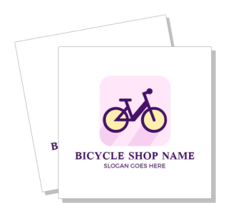 bicycle shop name logo design with slogan placeholder template