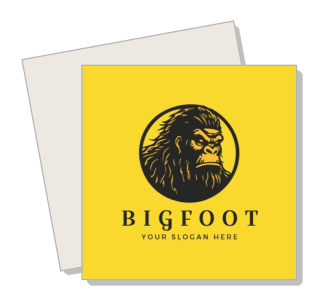 bigfoot logo with yellow background slogan space template