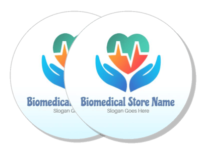 biomedical store logo heartbeat symbol brand identity template