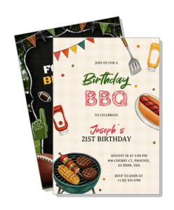 birthday bbq invitation card 21st birthday celebration party template