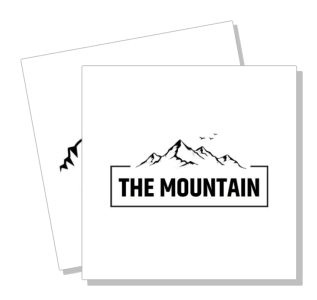 black and white mountain logo design minimalist style template