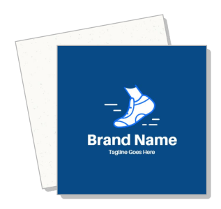 blue and white athletic shoe brand logo design template