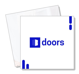 blue doors logo design on white background template
