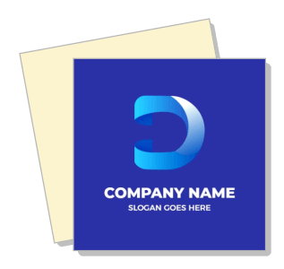 blue gradient letter d company logo design template