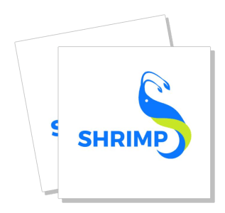 blue green shrimp logo design minimalist style template