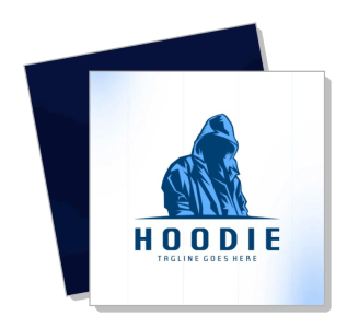 blue hoodie logo design with tagline template