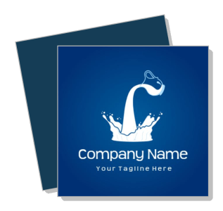blue liquid splash logo design template with custom tagline