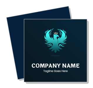 blue phoenix logo company placeholder design template