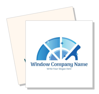 blue window company logo design with placeholder text template