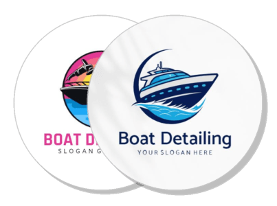 boat detailing service logo design with slogan template