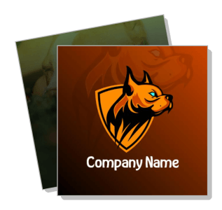 bold dog logo design template with company placeholder text