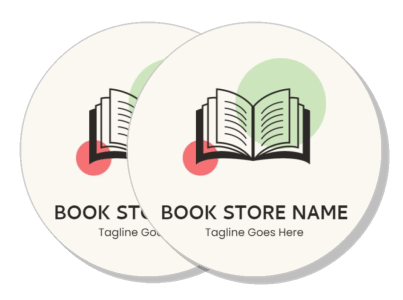 book store logo design template with open book icon