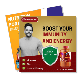 boost your immunity energy vitamin supplement ad template