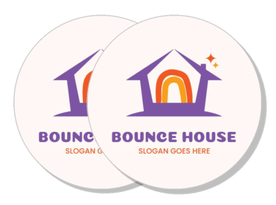 bounce house logo sticker design with slogan placeholder template