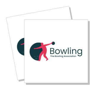 bowling association logo design with striking bowler graphic template