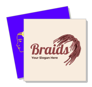 braids logo design hair salon advertisement template