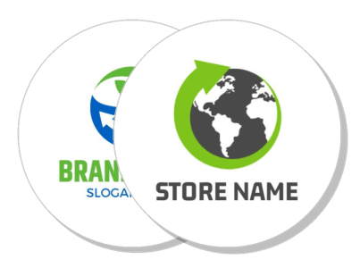 brand logo store name earth theme design template