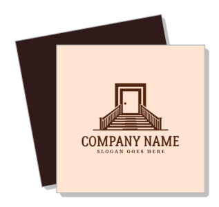 brown door logo design template with company name placeholder
