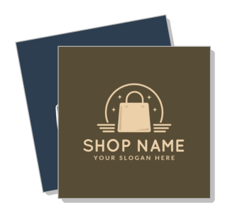 brown shopping bag logo design shop name placeholder template