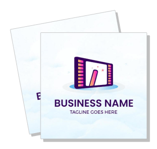 business card design template with logo placeholder and tagline
