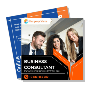 business consultant flyer design with contact details template