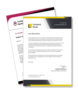 business letterhead design with company logo and contact details template